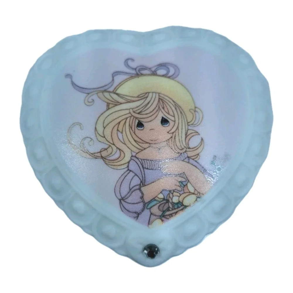Vintage 1997 Avon Precious Moments Porcelain Birthstone Trinket Box April